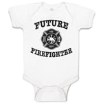 Baby Clothes Future Firefighter with Badge Baby Bodysuits Boy & Girl Cotton