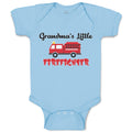 Baby Clothes Grandma's Little Firefighter with Working Vehicle Baby Bodysuits