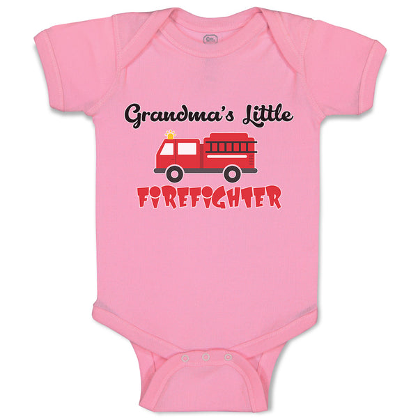 Baby Clothes Grandma's Little Firefighter with Working Vehicle Baby Bodysuits