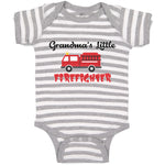 Baby Clothes Grandma's Little Firefighter with Working Vehicle Baby Bodysuits