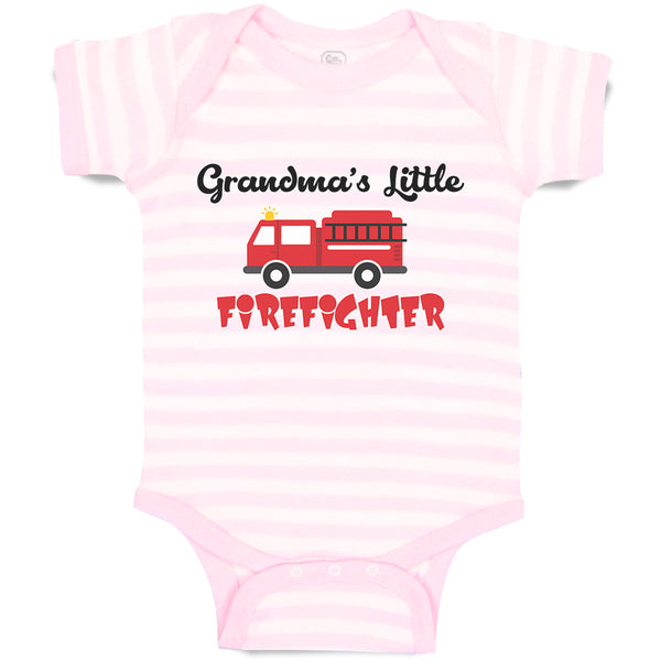 Baby Clothes Grandma's Little Firefighter with Working Vehicle Baby Bodysuits