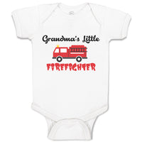 Baby Clothes Grandma's Little Firefighter with Working Vehicle Baby Bodysuits