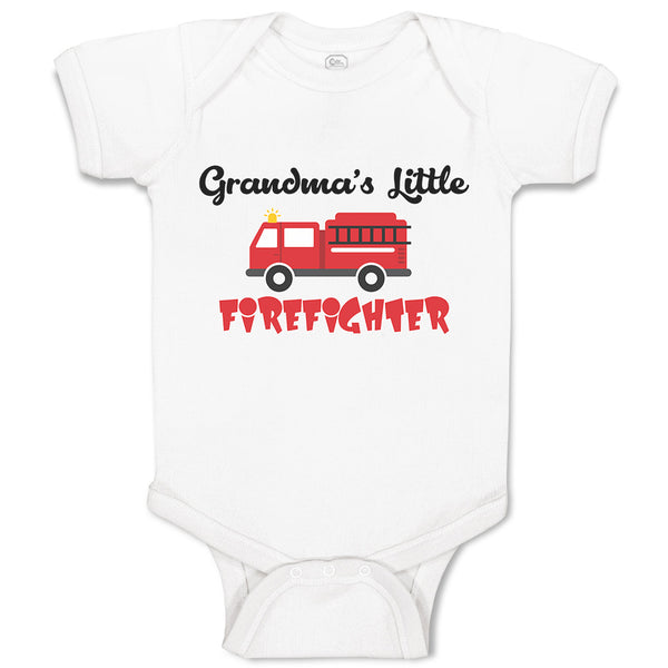 Baby Clothes Grandma's Little Firefighter with Working Vehicle Baby Bodysuits