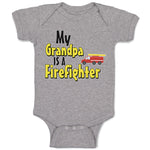 Baby Clothes My Grandpa Is A Firefighter Profession with Working Vehicle Cotton