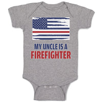 Baby Clothes My Uncle Is A Firefighter with Country Flag Baby Bodysuits Cotton