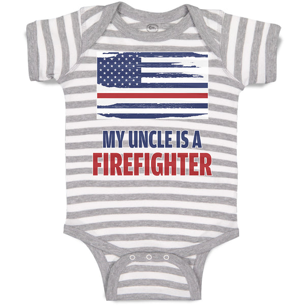 Baby Clothes My Uncle Is A Firefighter with Country Flag Baby Bodysuits Cotton