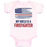 Baby Clothes My Uncle Is A Firefighter with Country Flag Baby Bodysuits Cotton