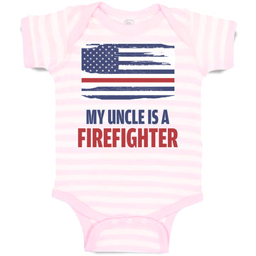 Baby Clothes My Uncle Is A Firefighter with Country Flag Baby Bodysuits Cotton