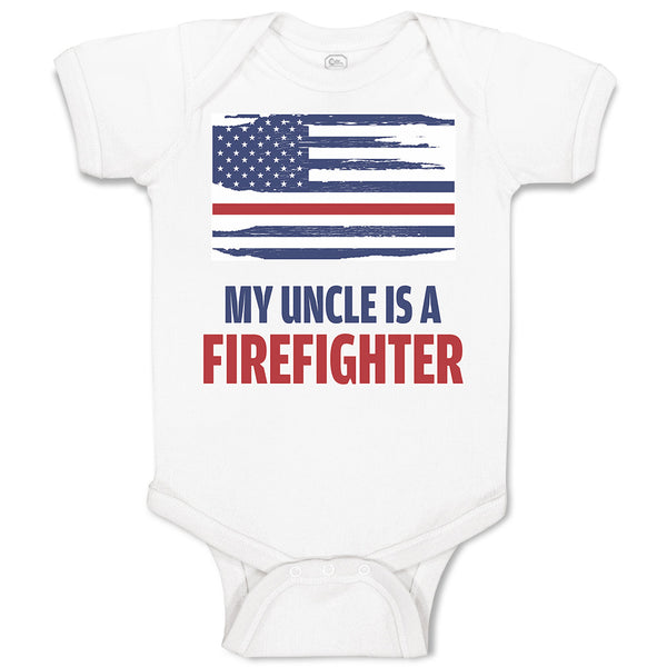 Baby Clothes My Uncle Is A Firefighter with Country Flag Baby Bodysuits Cotton