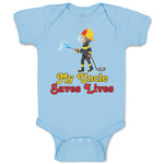 Baby Clothes My Uncle Saves Lives Profession Firefighter Rescue Baby Bodysuits