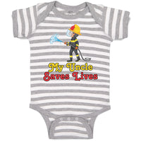 Baby Clothes My Uncle Saves Lives Profession Firefighter Rescue Baby Bodysuits