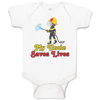 Baby Clothes My Uncle Saves Lives Profession Firefighter Rescue Baby Bodysuits