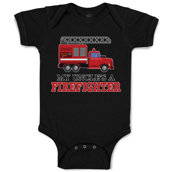 Baby Clothes My Uncle's A Firefighter with Working Vehicle Baby Bodysuits Cotton