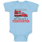 Baby Clothes My Uncle's A Firefighter with Working Vehicle Baby Bodysuits Cotton