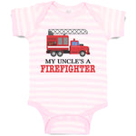 Baby Clothes My Uncle's A Firefighter with Working Vehicle Baby Bodysuits Cotton
