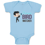 Baby Clothes Future Bird Watcher Boy with Binoculars Baby Bodysuits Cotton