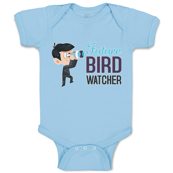 Baby Clothes Future Bird Watcher Boy with Binoculars Baby Bodysuits Cotton