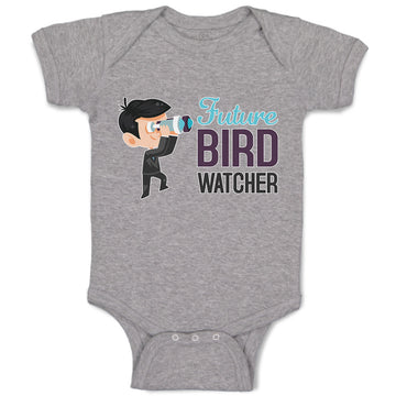 Baby Clothes Future Bird Watcher Boy with Binoculars Baby Bodysuits Cotton