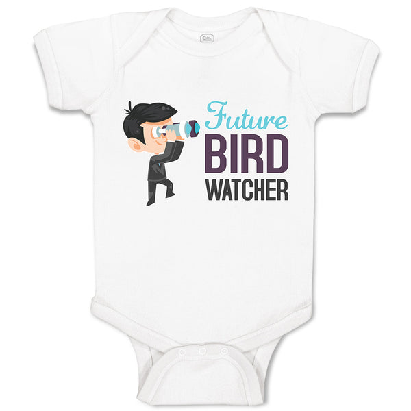 Baby Clothes Future Bird Watcher Boy with Binoculars Baby Bodysuits Cotton