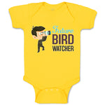 Baby Clothes Future Bird Watcher Boy with Binoculars Baby Bodysuits Cotton