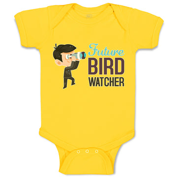 Baby Clothes Future Bird Watcher Boy with Binoculars Baby Bodysuits Cotton