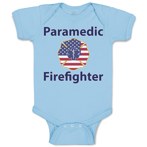 Baby Clothes Paramedic Firefighter Profession Country Flag Baby Bodysuits Cotton