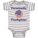 Baby Clothes Paramedic Firefighter Profession Country Flag Baby Bodysuits Cotton