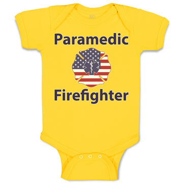 Baby Clothes Paramedic Firefighter Profession Country Flag Baby Bodysuits Cotton