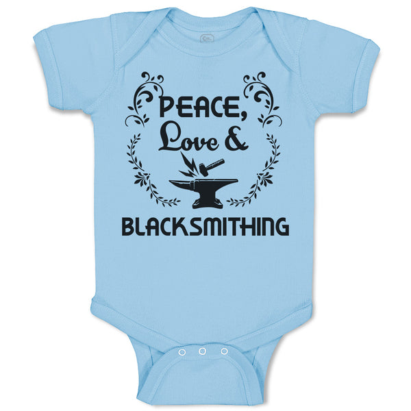 Baby Clothes Peace Love & Black Smithing Baby Bodysuits Boy & Girl Cotton