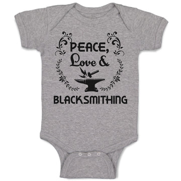 Baby Clothes Peace Love & Black Smithing Baby Bodysuits Boy & Girl Cotton