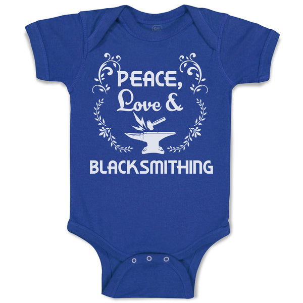 Baby Clothes Peace Love & Black Smithing Baby Bodysuits Boy & Girl Cotton
