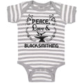 Baby Clothes Peace Love & Black Smithing Baby Bodysuits Boy & Girl Cotton