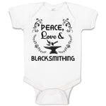 Baby Clothes Peace Love & Black Smithing Baby Bodysuits Boy & Girl Cotton