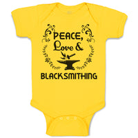 Baby Clothes Peace Love & Black Smithing Baby Bodysuits Boy & Girl Cotton