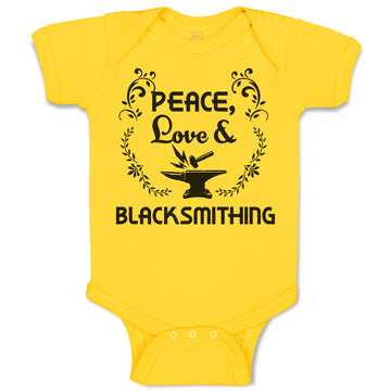 Baby Clothes Peace Love & Black Smithing Baby Bodysuits Boy & Girl Cotton