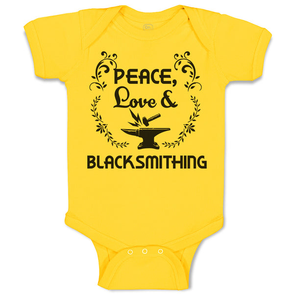 Baby Clothes Peace Love & Black Smithing Baby Bodysuits Boy & Girl Cotton