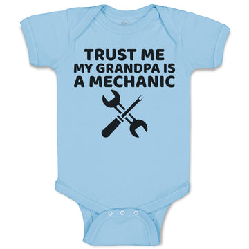 Baby Clothes Trust Me My Grandpa Is A Mechanic with Tools Baby Bodysuits Cotton