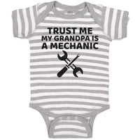 Baby Clothes Trust Me My Grandpa Is A Mechanic with Tools Baby Bodysuits Cotton