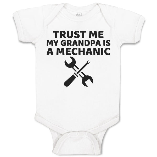 Baby Clothes Trust Me My Grandpa Is A Mechanic with Tools Baby Bodysuits Cotton