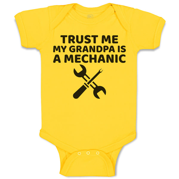 Baby Clothes Trust Me My Grandpa Is A Mechanic with Tools Baby Bodysuits Cotton