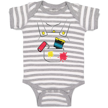 Baby Clothes Painter Costume Brush and Roller Baby Bodysuits Boy & Girl Cotton