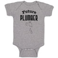 Baby Clothes Future Plumber Profession Tap Water Drop Baby Bodysuits Cotton