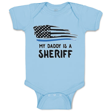 Baby Clothes My Daddy Is A Sheriff Country Police Flag Baby Bodysuits Cotton