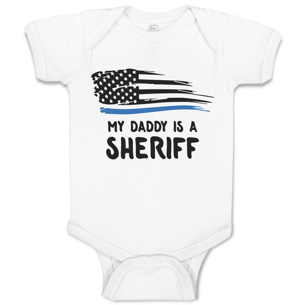 Baby Clothes My Daddy Is A Sheriff Country Police Flag Baby Bodysuits Cotton