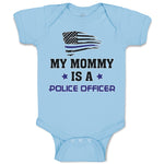 Baby Clothes My Mommy Is A Police Officer Flag and Star Baby Bodysuits Cotton