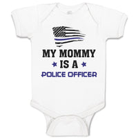 Baby Clothes My Mommy Is A Police Officer Flag and Star Baby Bodysuits Cotton