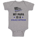 Baby Clothes My Papa Is A Police Officer Country Flag and Star Baby Bodysuits