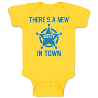 Baby Clothes There's A New in Town Sheriff Circle with Star Baby Bodysuits