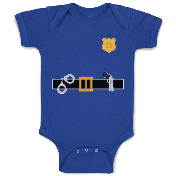 Baby Clothes Police Officer Costume B Badge Gun Baby Bodysuits Boy & Girl Cotton