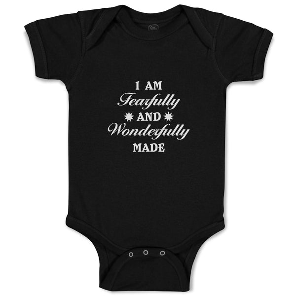 Baby Clothes I Am Fearfully and Wonderfully Made Christian Bible Words Cotton